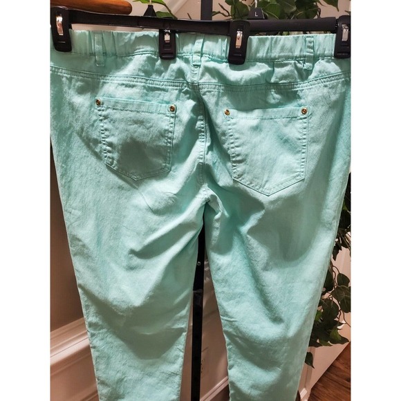 Women's Aqua Cotton & Polyester Mid Rise Pull On Casual Jeggings Pants Large - Picture 5 of 10